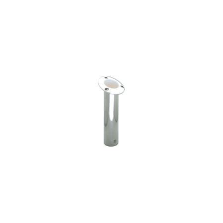 Attwood Rod Holder Flush Mount Stainless Steel 15 Degree White Open End 66363W7